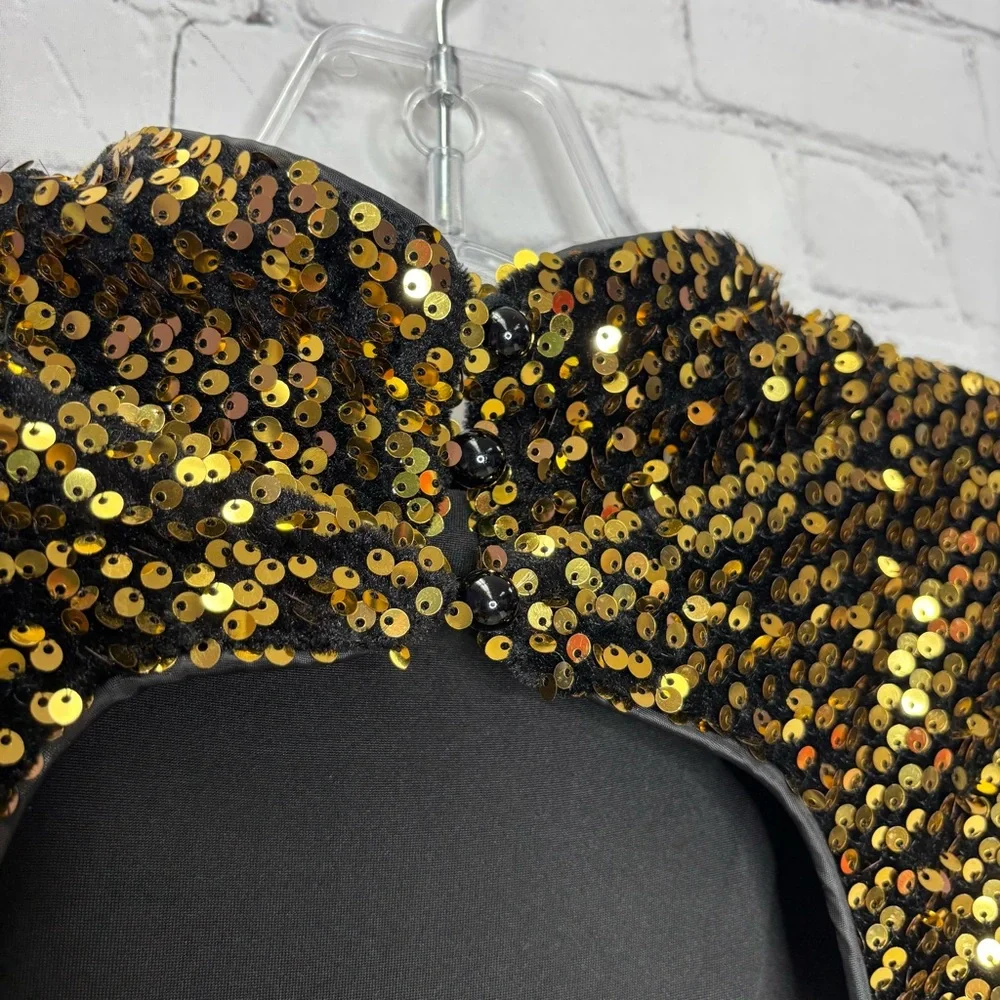 Beulah Gold Sequin Maxi Dress - Picture 7 of 11